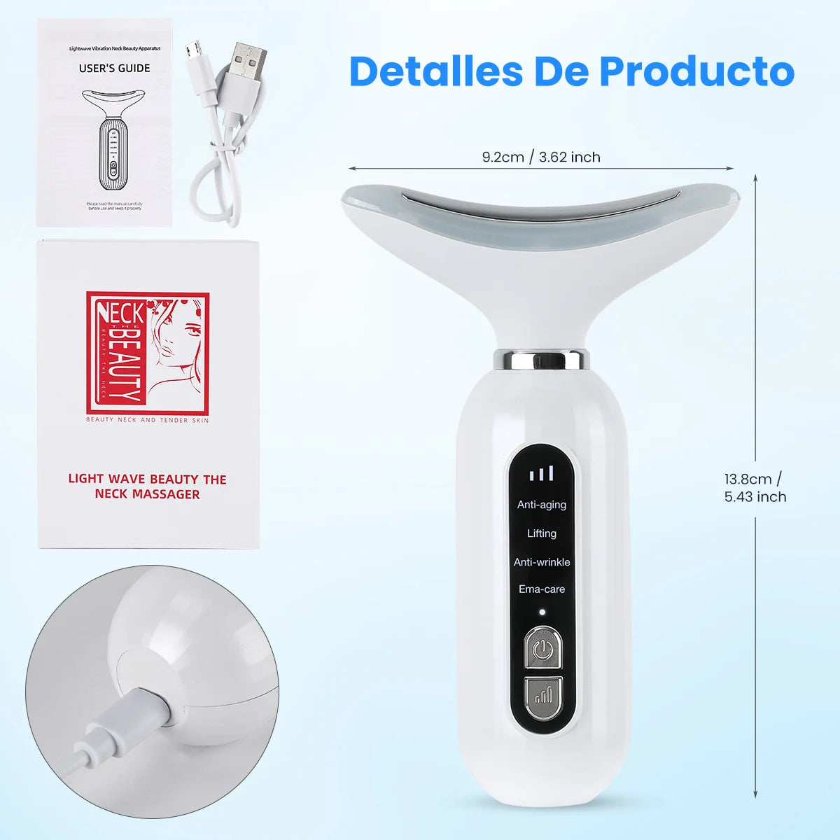 LEDerm Sculpt Masajeador Facial Cuello AntiEdad LED